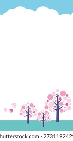 Spring Season Vector Illustration. Cherry Blossom Background Illustration.