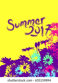 Spring season, vector poster layout
