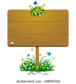 Spring season wooden background