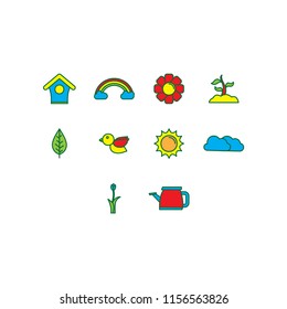 spring seasson icon set color