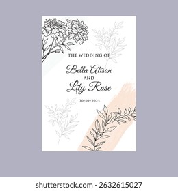 Spring set of cards with drawn cute flowers. Floral botanical art templates for holiday card, poster, invitation, social media post, cover, advertisement, for Mother's Day, fathers day and Birthday