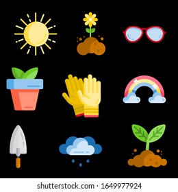 Iconos de conjuntos de primavera ilustración vectorial
