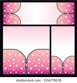 Spring - A set of three banners, backgrounds, wallpapers for social networks, websites, postcards with copy space. Backgrounds for computer, tablet or phone - spring with pink delicate flowers 