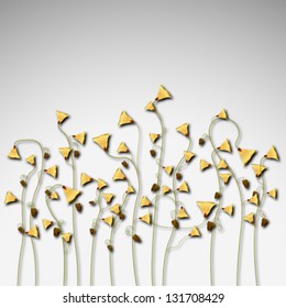 spring shadowed flowers template, abstract vector art illustration; image contains transparency