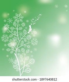 Frühlingsfarbenkarte mit schönem laky blühenden Baum zu Ostern, Geburtstag, Muttertagsgruß und Hochzeitseinladung  