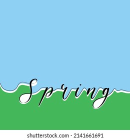 Señal de primavera. Fondo de primavera. Por banner, afiche, tarjetas. Espacio libre