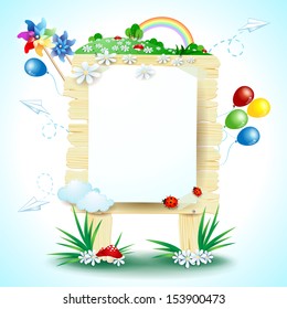 Spring signboard, vector illustration
