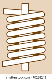 silueta primaveral sobre fondo amarillo, ilustración vectorial