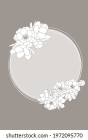 Spring simple cherry blossoms frame