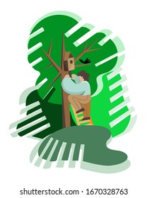  Primavera. Cantando Starling. El tipo construye una casa de pájaros.