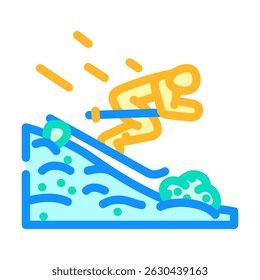 spring skiing spring color icon vector. spring skiing spring sign. isolated symbol illustration