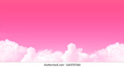 Spring sky landscape pink background