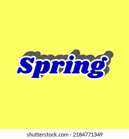 Spring Slogan Blue Icon White Stroke Stock Vector (Royalty Free ...