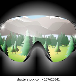 Spring snowboarding, vector illustration for your design, eps10, 5 layers, easy editable.