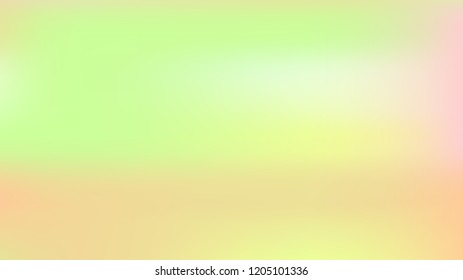 Spring soft easter background. Summer holographic green texture. Vibrant blur iridescent design. Foil neon trendy rainbow banner. Pastel future element. Foil holographic design. Bright soft gradient.