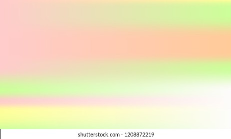 Spring soft easter background. Summer holographic green texture. Vibrant blur iridescent design. Foil neon trendy rainbow banner. Pastel future element. Foil holographic design. Bright soft gradient.