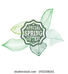 Spring Special  Sale . Leaf  vector logo
