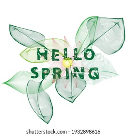 Venta especial de primavera . Logotipo vectorial de hoja