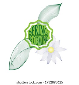 Venta especial de primavera . Logotipo vectorial de hoja