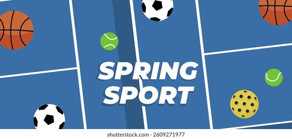 Spring sport background flat illustration