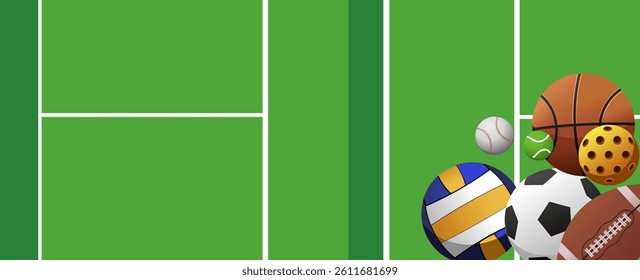 Spring sport background flat illustration