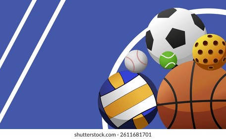 Spring sport background flat illustration