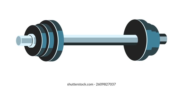 Spring sport barbell flat illustration