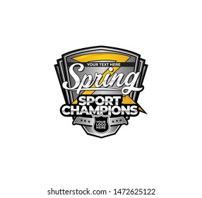 Spring sport competition championship logo poster banner vector icon template