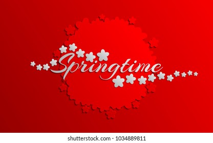 Spring Springtime decoration banner. Greeting card. Vector illustration. 