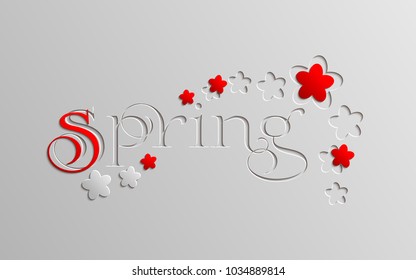 Spring Springtime decoration banner. Greeting card. Vector illustration. 