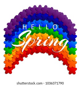 Spring. Springtime decoration banner. Greeting card. Vector illustration. 