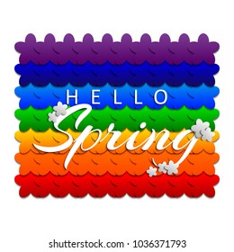 Spring. Springtime decoration banner. Greeting card. Vector illustration. 