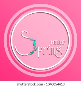 Spring. Springtime decoration banner. Greeting card. Vector illustration. 
