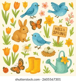 Spring Sprung Print Design in Vector