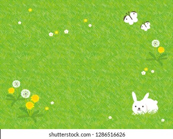 Spring square illustration background of lawn texture