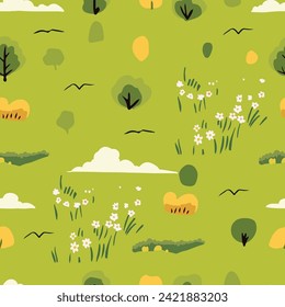 spring square seamless pattern for graphic design