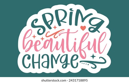 Spring Sticker EPS Bundle, Single Designs