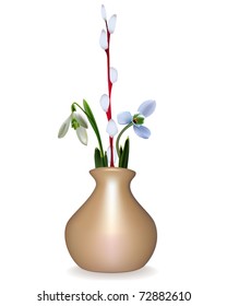 Spring still life on white background