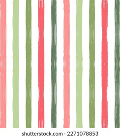 Spring stripe pattern, pink and green girly stripe seamless background, texture brush strokes. vector grunge stripes, abstract floral lines backdrop