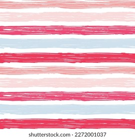 Spring stripe pattern, pink and green girly stripe seamless background, texture brush strokes. vector grunge stripes, abstract floral lines backdrop
