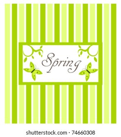 Spring striped background in green color. Vector illustration