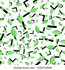 Spring stylized leaves seamless vector pattern