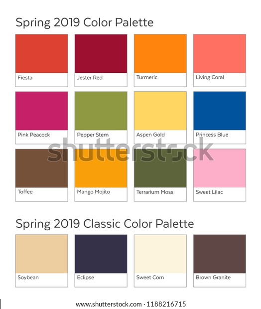 Spring Summer 2019 Color Palette Example Stock Vector (Royalty Free ...