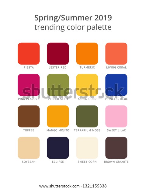 Spring Summer 2019 Color Palette Season Stock Vector (royalty Free 