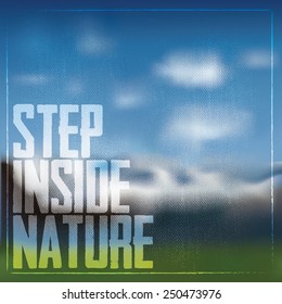 Spring or summer abstract nature background with quotation
