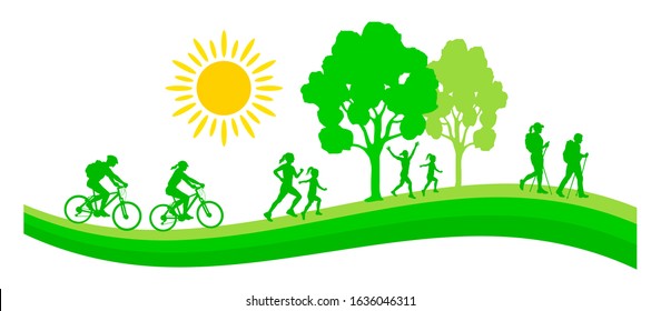 spring and summer activity vector illustration