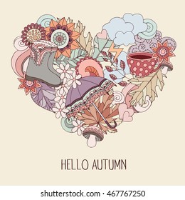 Spring, summer or autumn vector banners. Vector illustration. Autumn doodle background