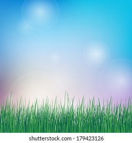 spring or summer background with green grass. eps10