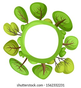 Spring or summer background with stylized trees. Natural illustration.