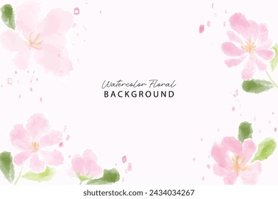 Spring and summer Background watercolor arrangements with small flower. Botanical illustration minimal style.